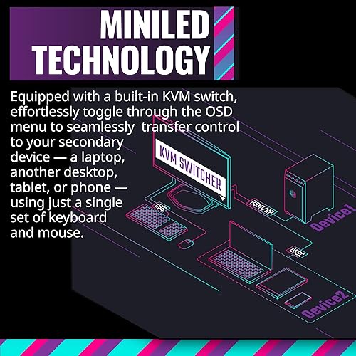 Vista 79 de Cooler Master Monitor curvo de 27 pulgadas sin marco 240Hz FHD 1920 x 1080 para computadora de escritorio, VA 8 bits con punto cuántico, 0.5 ms