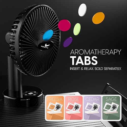 Miniatura 6 de VENTY Ventilador de clip portátil, batería recargable de 10 horas, rotación de 360 e inclinación de 90, cochecito, escritorio o mesita de noche,