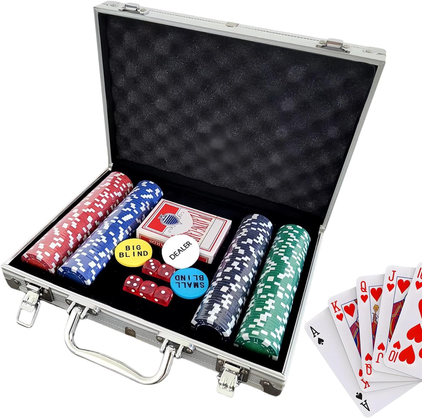 ポーカーチップセット ケース付き,無額面 パーティー小道具,ボードゲーム ギャンブルチップ 最新 | プレイヤー 女性 男性 コレクター  ポーカーチップセット ケース付き - パーティー小道具 無額面