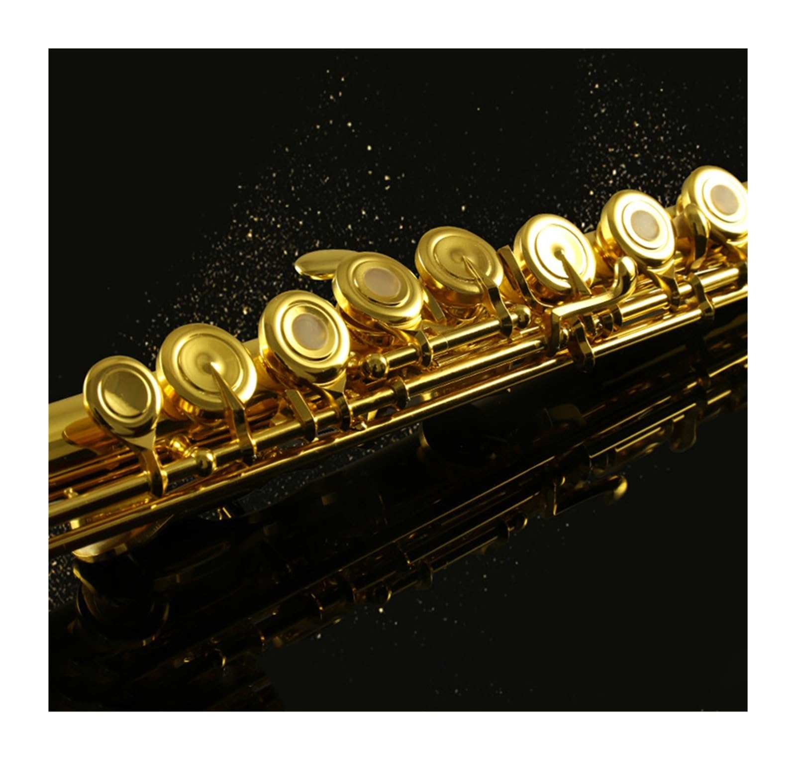 Flauta adultos Flauta 17 Agujeros Abiertos Y Cerrados Flauta De Tubo De Alpaca De Doble Propósito Llave Para Tocar La Flauta(Gold-plated)
