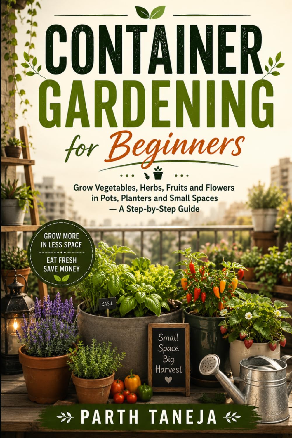Container Gardening for Beginners: Grow Vegetables, Herbs, Fruits and Flowers in Pots and Small Spaces — A Step-by-Step Guide for Balconies, Patios and Urban Homes (HOMEGROWN HARVEST COLLECTION)