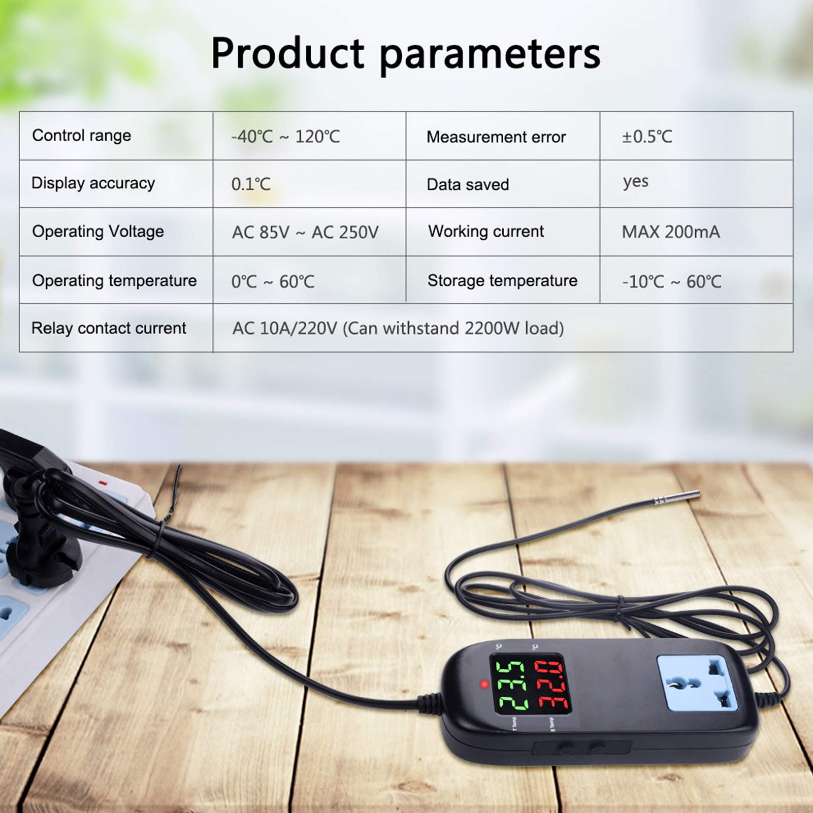 Thermostat Multifonctionnel pour Tapis Chauffant, contrôleur de Thermostat numérique pour Tapis Chauffant, avec écran LED Compact pour Aquarium de Germination de graines