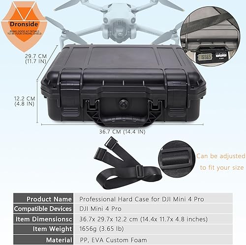 Miniatura 7 de Funda rígida profesional para DJI Mini 4 Pro Drone  Funda impermeable a prueba de golpes para Mini 4 Pro Fly More Comb compatible con DJI RC N2DJI