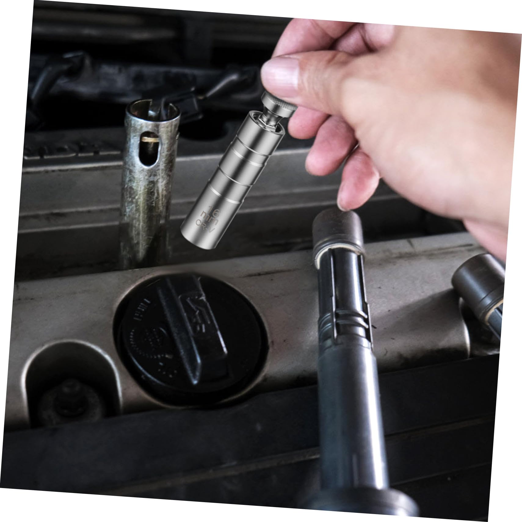 SOLUSTRE 6piezas Llaves De Bujías Magnéticas y Extractor De Bujías Para Autos y Motocicletas Herramienta De Mantenimiento Automotriz