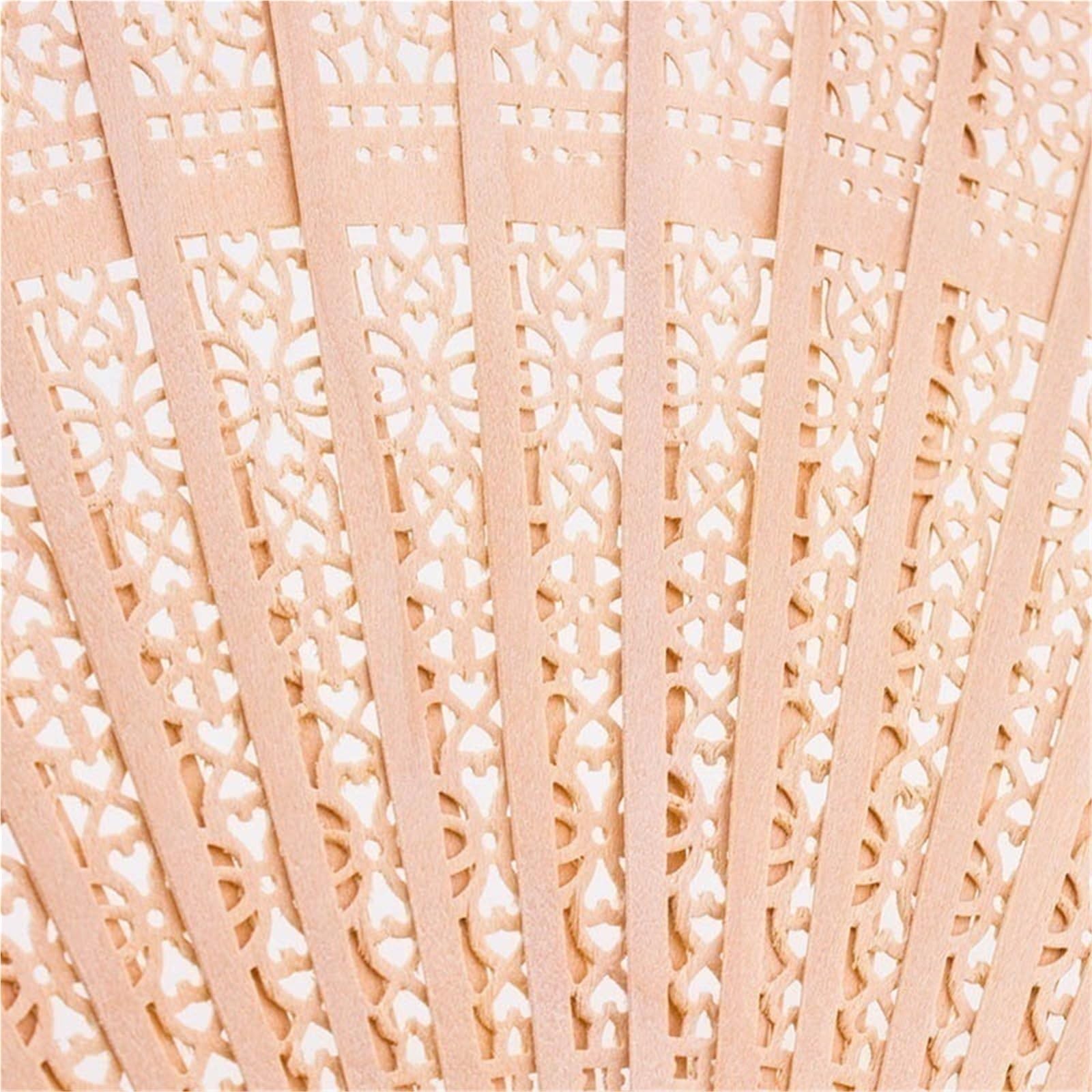 Sandalwood Scented Folding Hollow Wooden Fans Hand Held Fans Decorative Folding Fans para Mujeres Festival Club Fiesta Baile