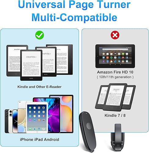 Miniatura 6 de Mando a distancia Kindle Page Turner Pad eReader Page Turner recargable, botón de Tienda Clicker (no Bluetooth), Kindle Scroller Paperwhite Scribe