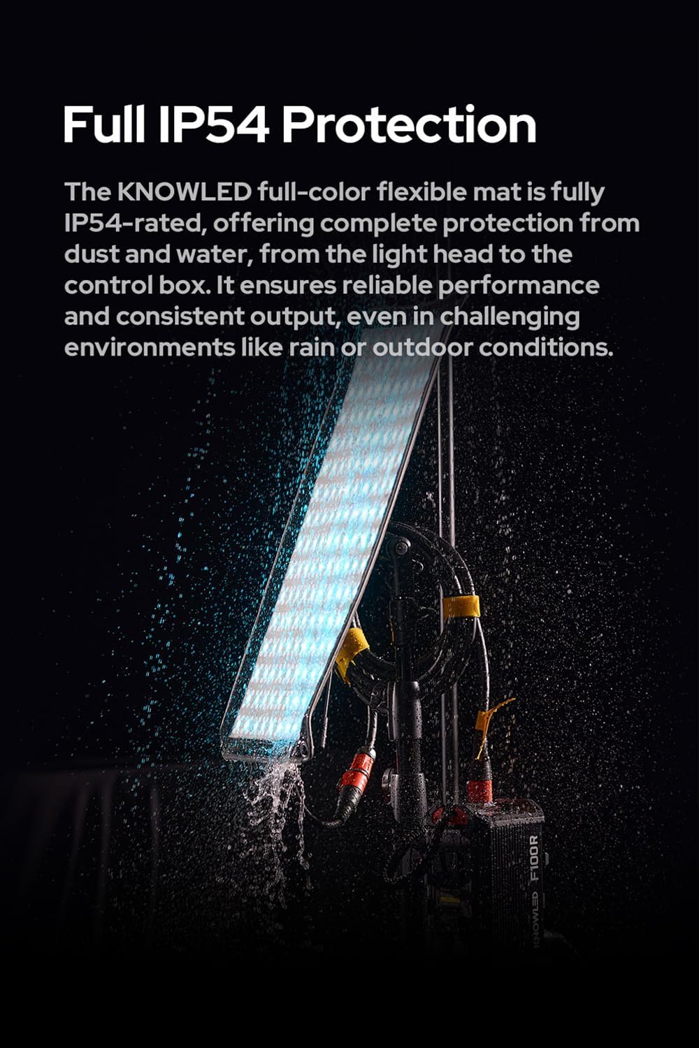 Godox Knowled F200R RGB Flexible LED Video Light Mat, 1800-10,000K RGBW 250W Output LED Light Panel, Waterproof, 14 FX with Grid Softbox, App Control for Film, Broadcast & Video Production (2 x 2')