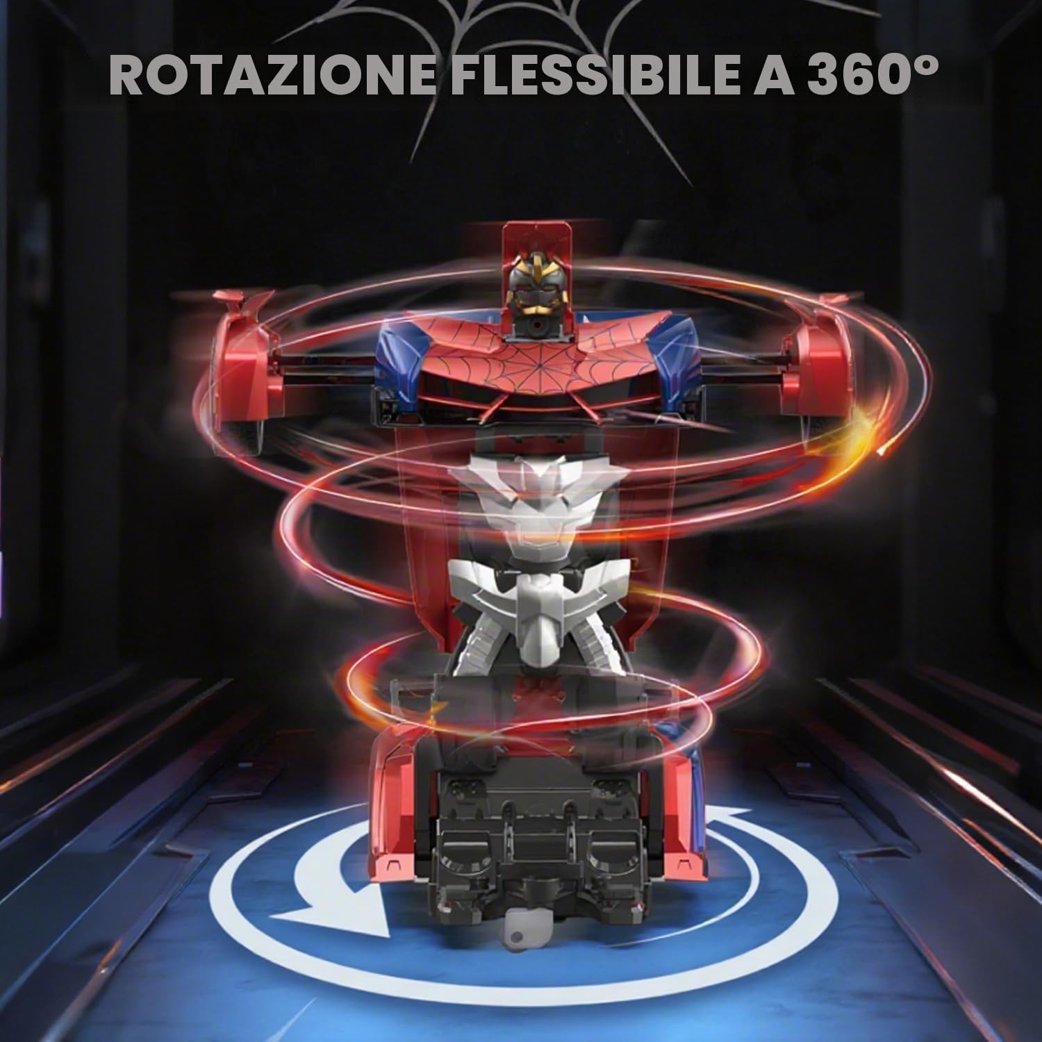 Macchina Telecomandata per Bambini, Giochi Trasforma Robot Giocattolo Cars con Luci e Rotazione a 360, 2.4GHz Macchinina Radiocomandata Gioco Regalo Natale Compleanno Bambino 3 4 5 6 7 8 Anni Maschio