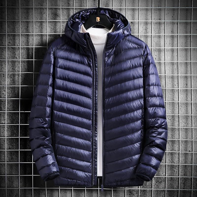 Men's Puffer Jacket Lightweight Hooded Down Jacket Packable Quilted Jacket Plus Size Winter Coat Warm Insulated Jacket2