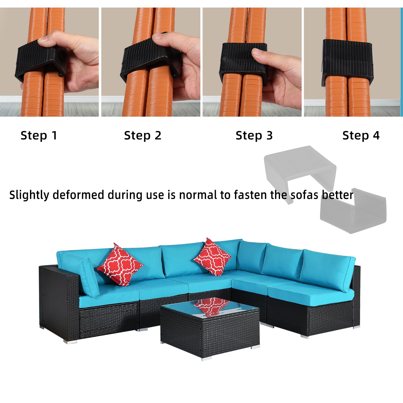 SUQ I OME 10 Pack Medium Outdoor Patio Rattan Furniture Clips - Image 4
