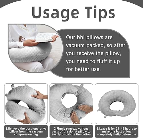 Miniatura 7 de ongfuwu BBL - Almohada después de cirugía para el trasero al dormir, almohada brasileña de recuperación de glúteos poscirugía para sentarse, dormir,