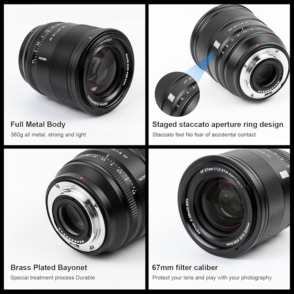 Amazon.co.jp: VILTROX AF 27mm F1.2 XF カメラレンズ 広角 超大
