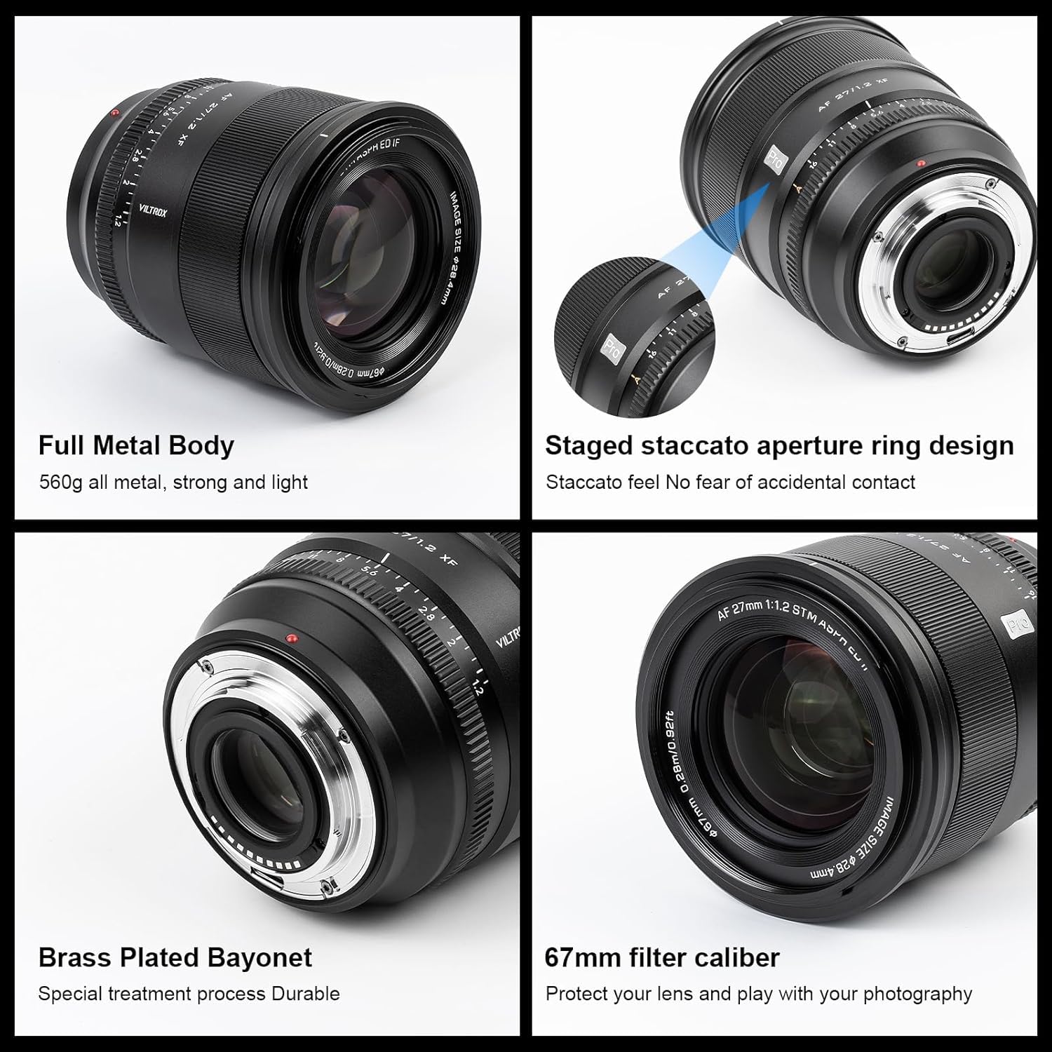 VILTROX XF AF 27mm F1.2 レンズ Amazon.co.jp: VILTROX AF 27mm F1.2 XF Pro 単焦点中望遠レンズ