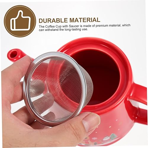 Miniatura 8 de 1 juego de tetera de cerámica de Navidad teteras de Navidad tetera de Navidad tarro de galletas de Navidad tazas de café tazas de té con tapa hoja