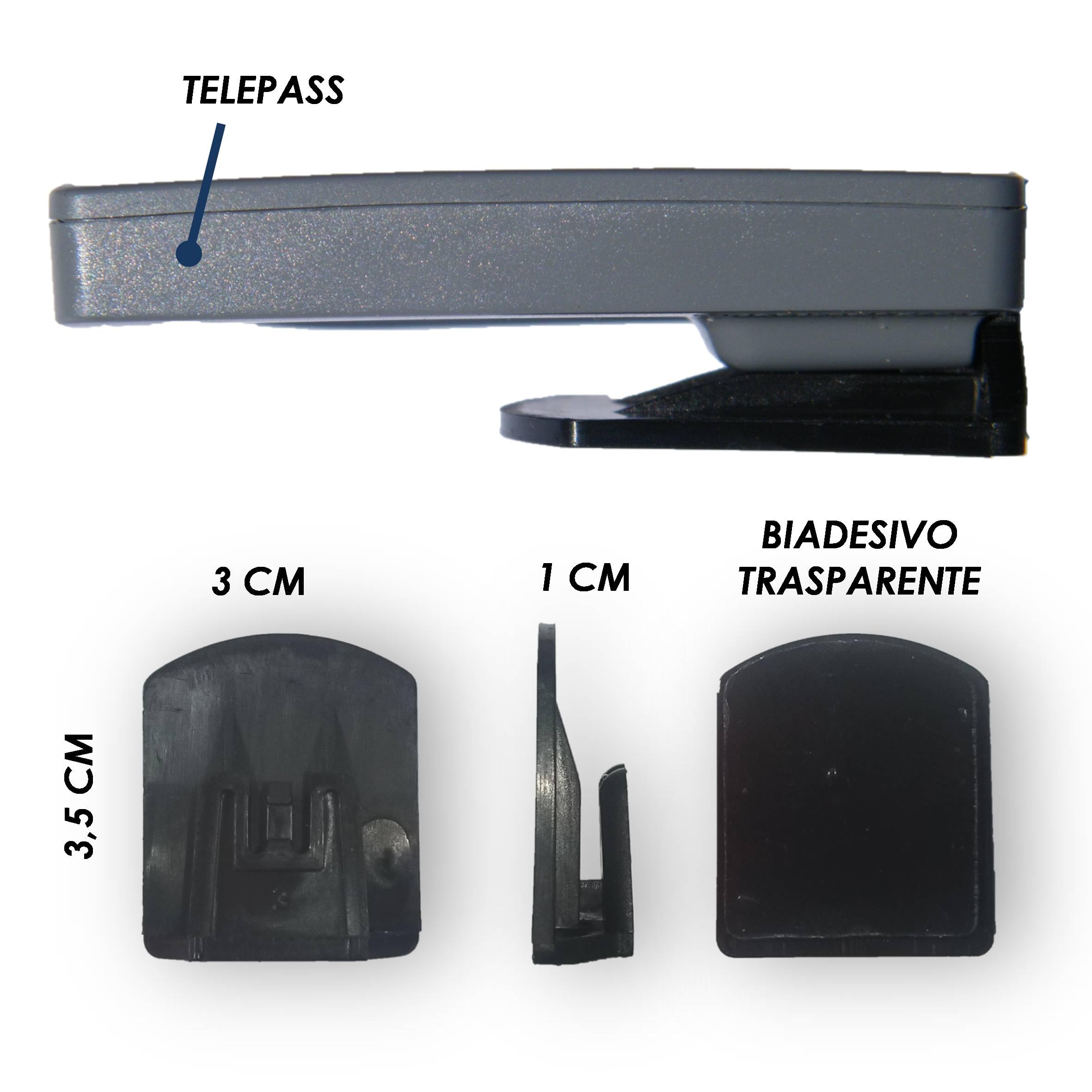 Universele set van twee houderclips compatibel met Telepass Slim en