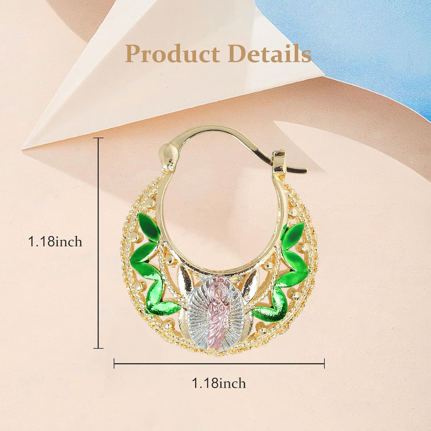 virgen de guadalupe earrings gold - Authentic Craftsmanship & Materials
