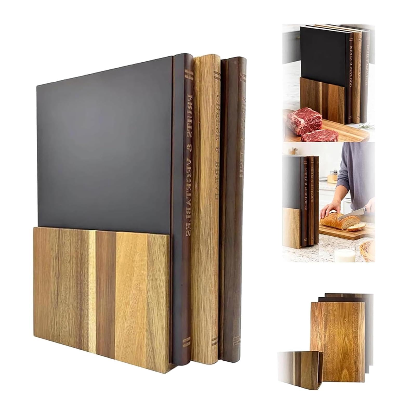 Planche à découper en bois d'acacia : lot de 3 planches nobles avec support élégant