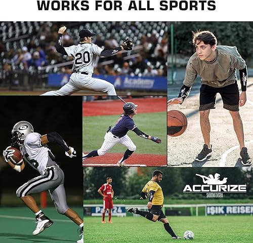 Miniatura 5 de Accurize 2 piezas de manga de tiro manga acolchada para deportes coderas para tiro fútbol voleibol béisbol negro
