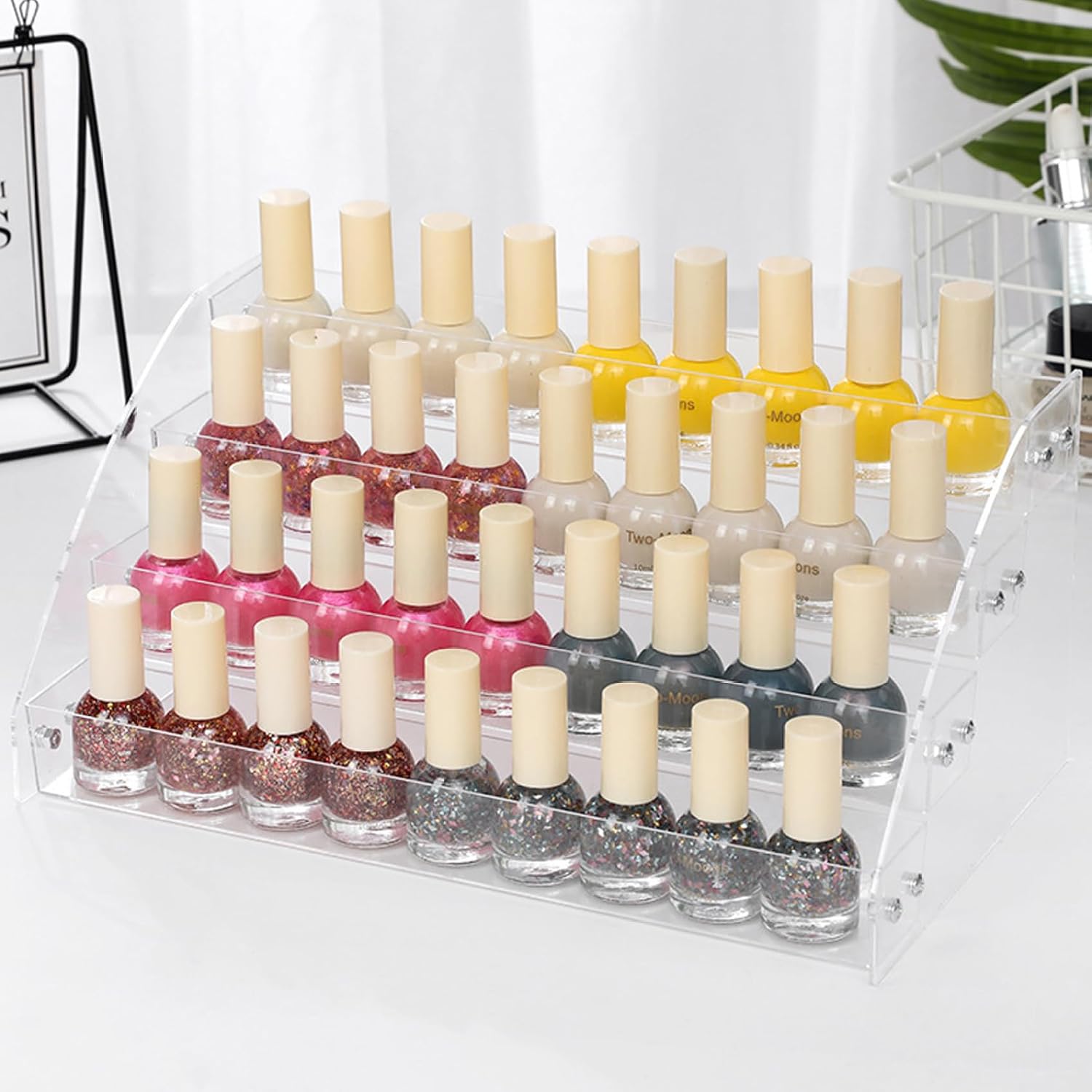 Acrylic Risers Display Stands, 12 Inch Clear Acrylic Shelves 4 Tier Perfume Stand Organizer Desktop Plastic Storage Box for Figurine Display, Makeup, Toys, Cupcake. image 3