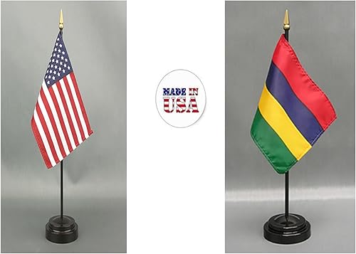 Miniatura 51 de Juego de banderas de escritorio de Afganistán, hecho en Estados Unidos, de rayón de 4 x 6 pulgadas, escritorio de oficina y pequeñas banderas