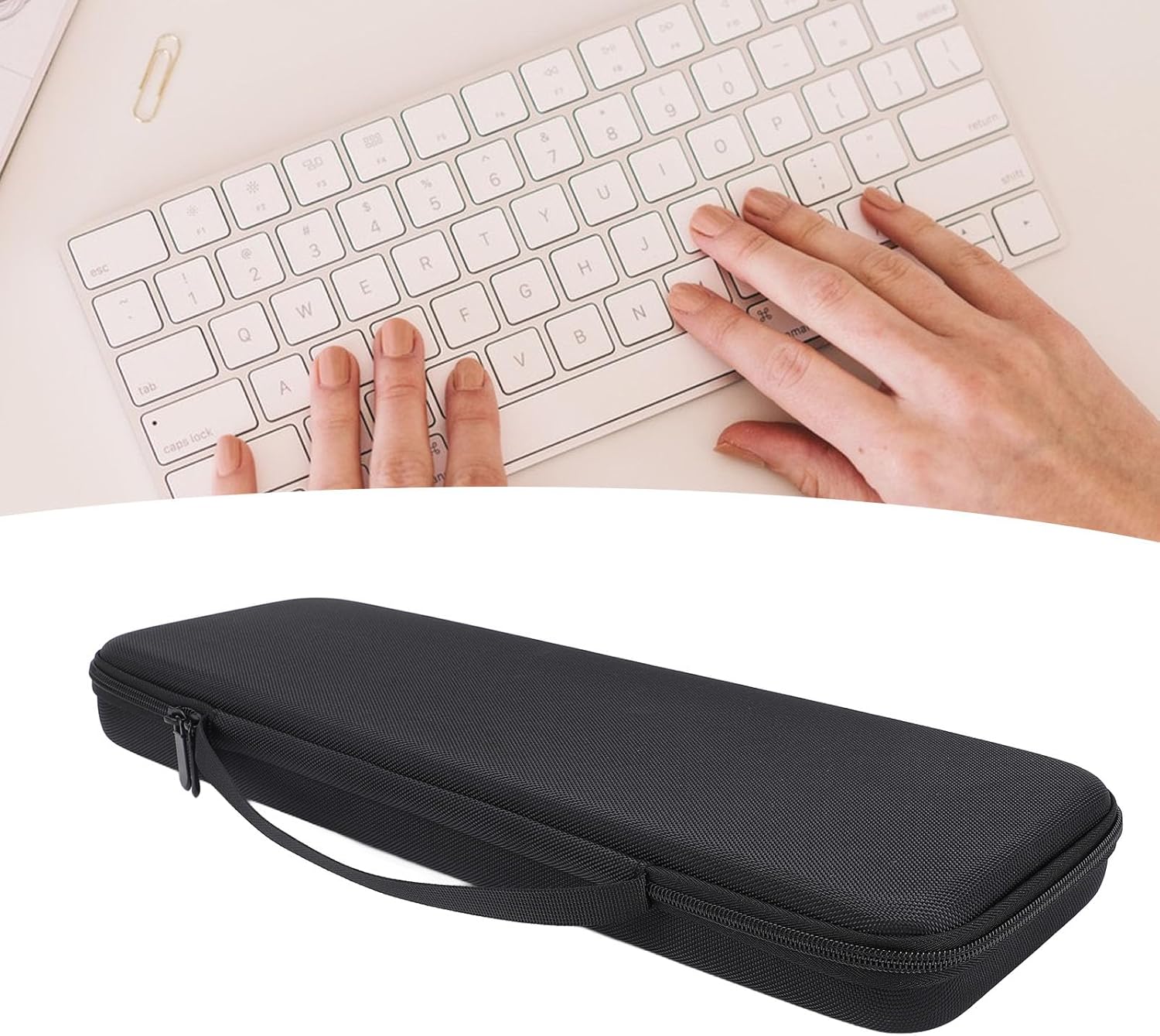 Hard Case Replacement for MX Keys S for MX Keys Advanced Illuminated Keyboard and Other Accessories, Shockproof Shell Soft Lining Hard Travel Case Bag