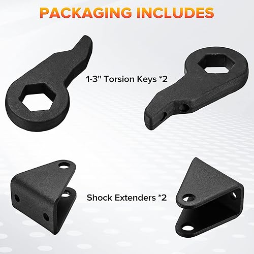 Miniatura 3 de BDFHYK Kits de elevación de nivelación de 1-3 pulgadas compatibles con Chevrolet Silverado y GMC Sierra 2500HD 3500HD, llave de barras de torsión de
