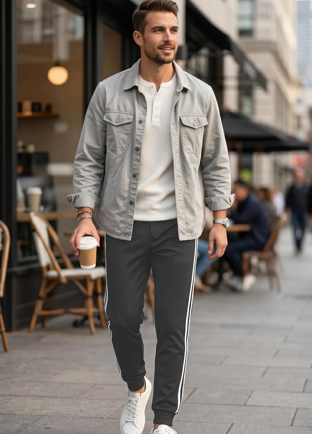Safort Men's 30"/32"/34" Track Pants Sweatpants Zipper Pockets Lightweight Athletic Joggers for Workout with Cuff