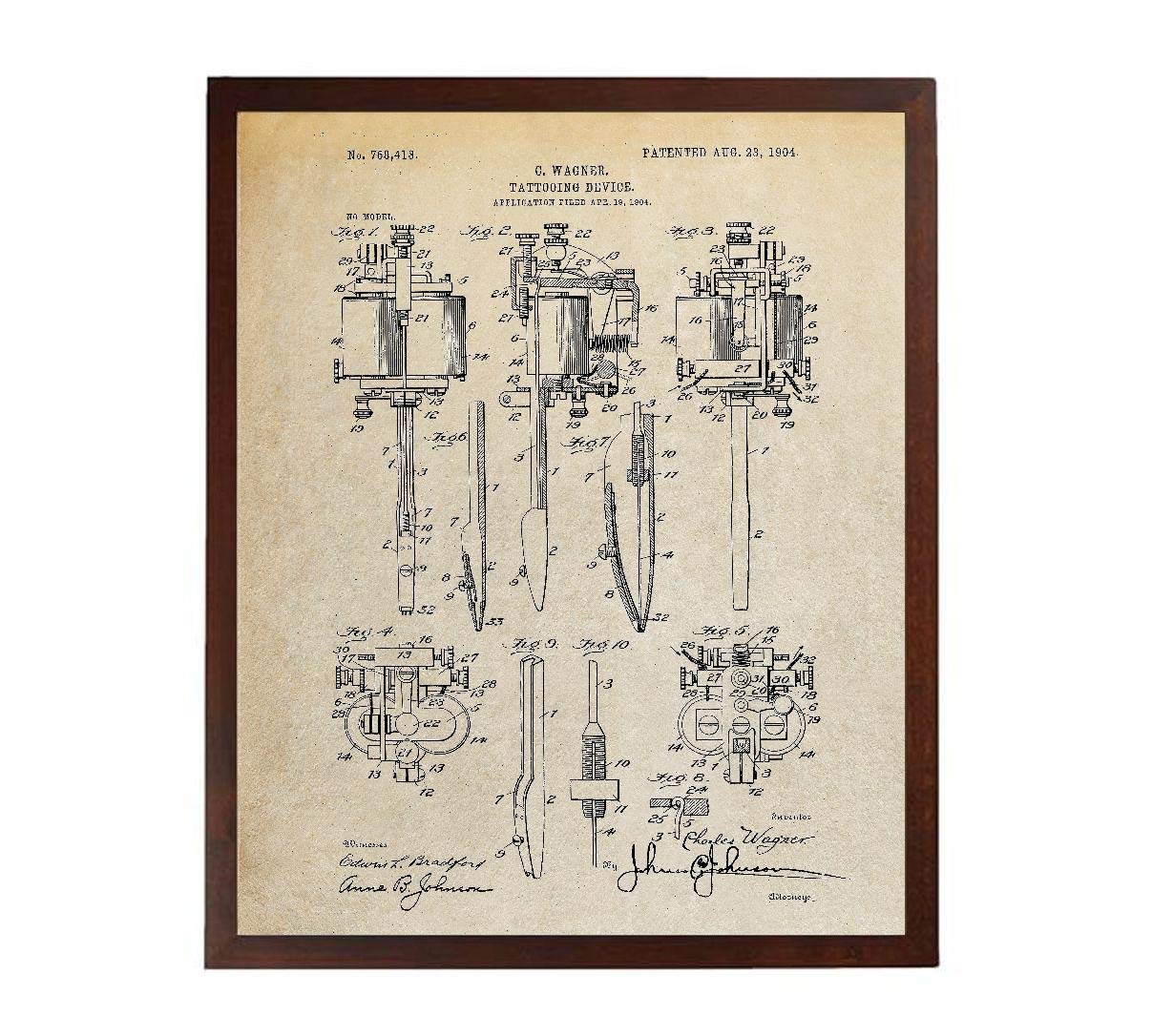 Turnip DesignsTattooing Device 1904 Patent Print Tattoo Shop Decor Tattoo Artist Gifts Tattoo Poster Tattoo Ink TDP1121