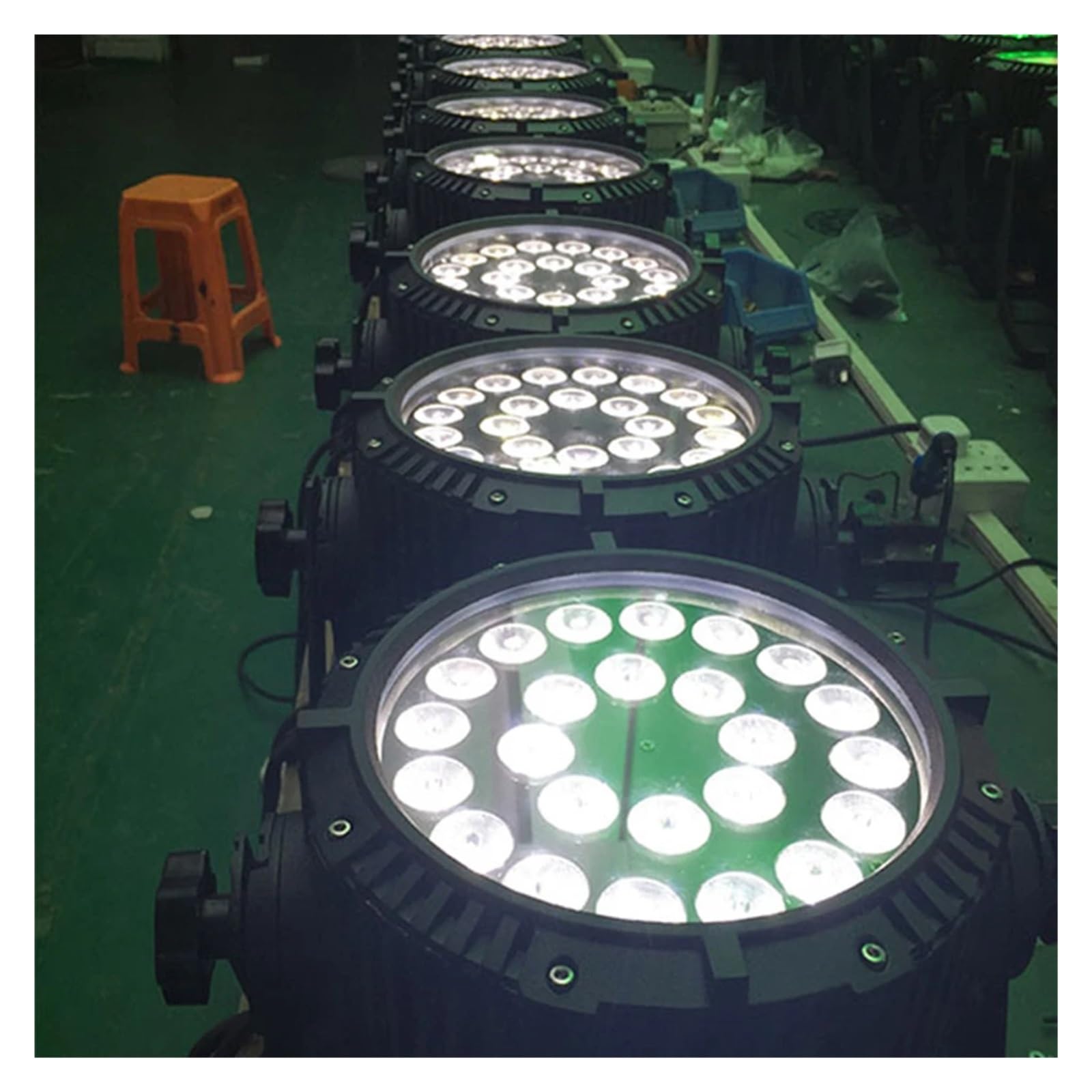 Luces LED for DJ, 24 x 18 W, IP65, resistentes al agua, 6 en 1, equipo profesional for DJ de escenario, for bodas, discotecas y fiestas Uso en interiores y exteriores(Black_24x18W RGBWA UV)