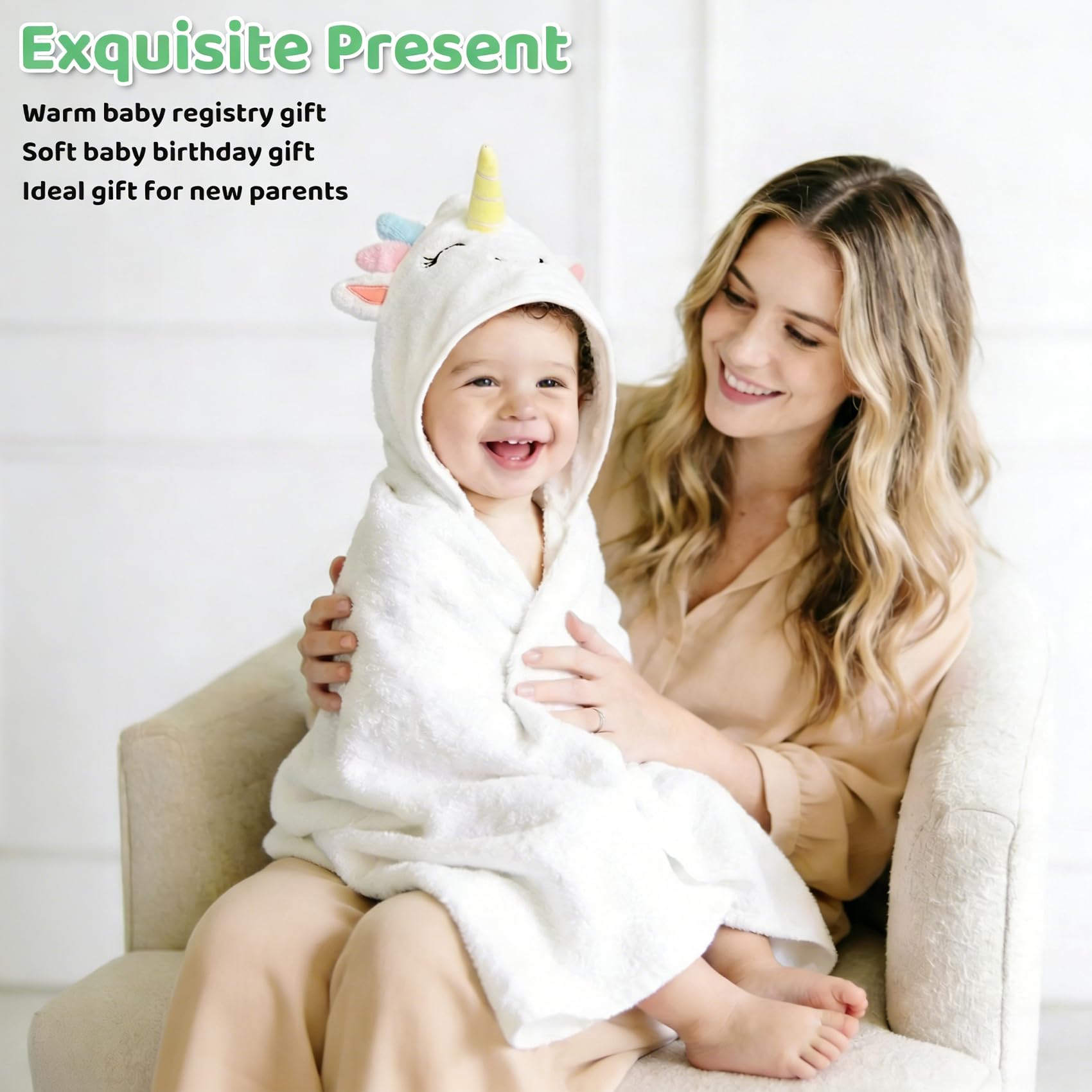9 PCS Baby Bath Towels for Newborn Essentials (Dinosaur, Unicorn, Bear) view 5
