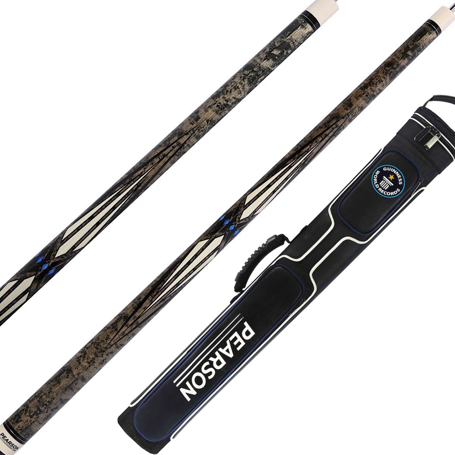 PEARSON Prestige Series PEL-3 Pool Cue Stick w/ 2x2 World Record Cue Case (19 oz)