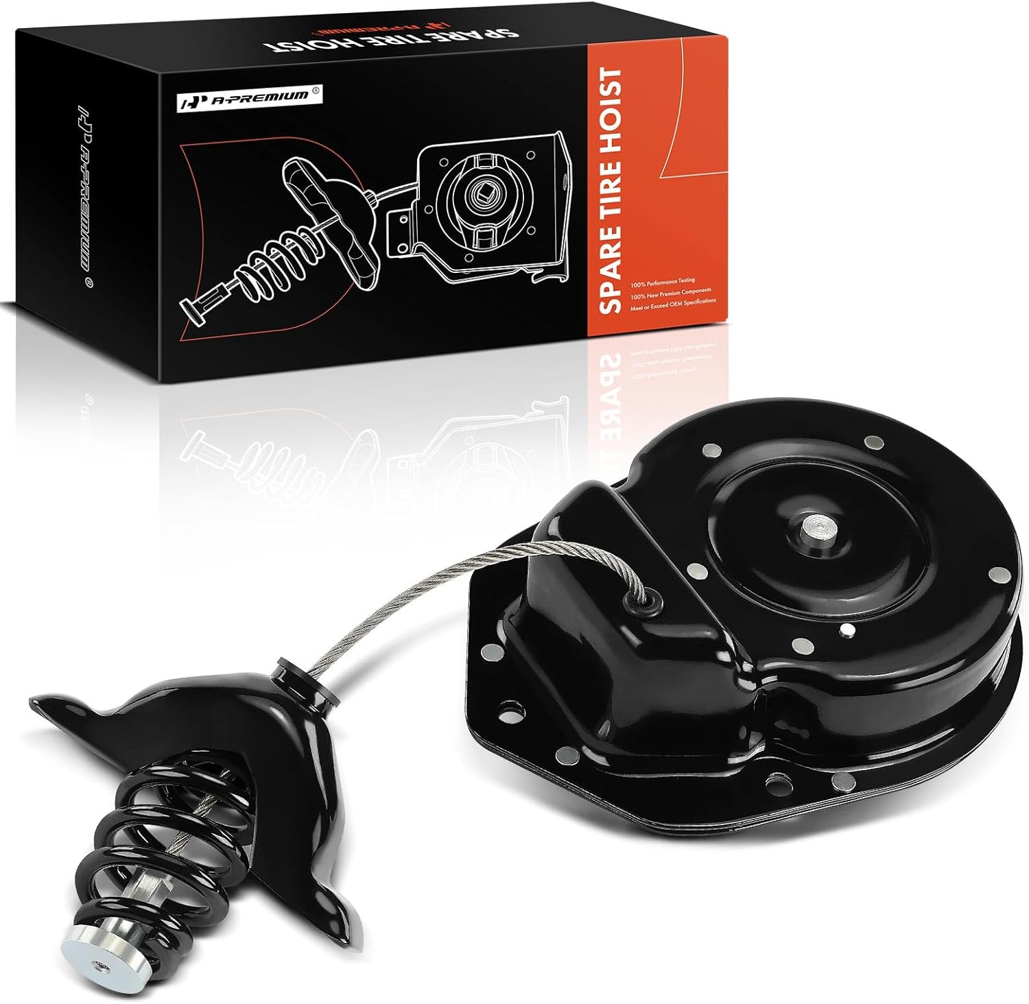 A-Premium Spare Tire Hoist Spare Tire Winch Carrier Compatible with Dodge and Chrysler Models - Durango 2004-2009, Aspen 2007-2009, Replace# 52113699AD, 52113699AE