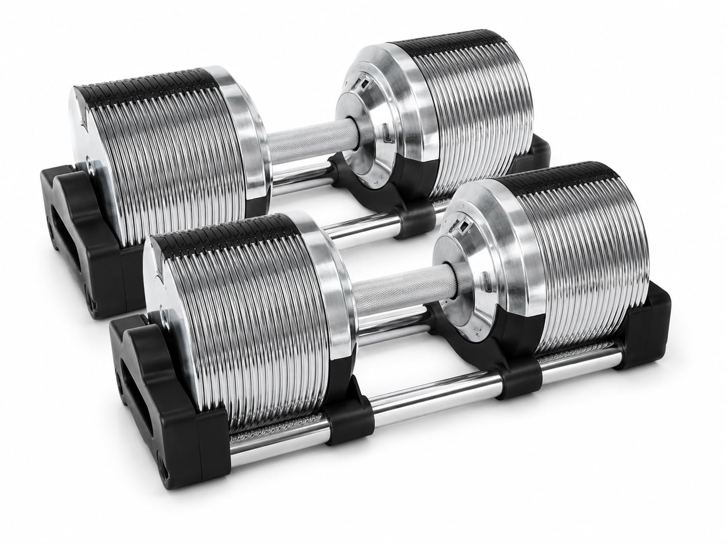 Manubrio Regolabile 40 kg per Palestra e Home Gym 38 Livelli da 3 a 40 kg con Incrementi di 1 kg, con Dischi in Acciaio, Base Salvaspazio e Grip Antiscivolo