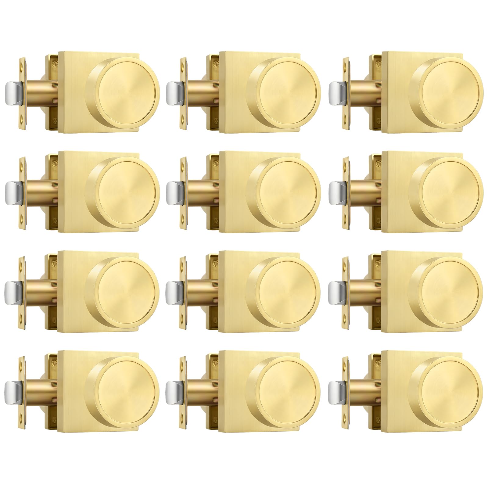Goldenwarm Passage Brushed Gold Closet Door Knobs Interior, 12 Pack