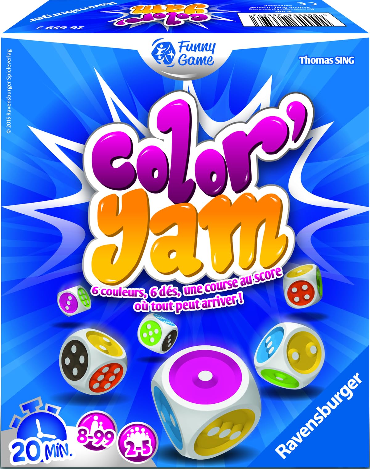 Color Jam Ravensburger – Gioco Di Dadi Colorato, 2-5 Giocatori, Dagli 8 Anni, Multicolore