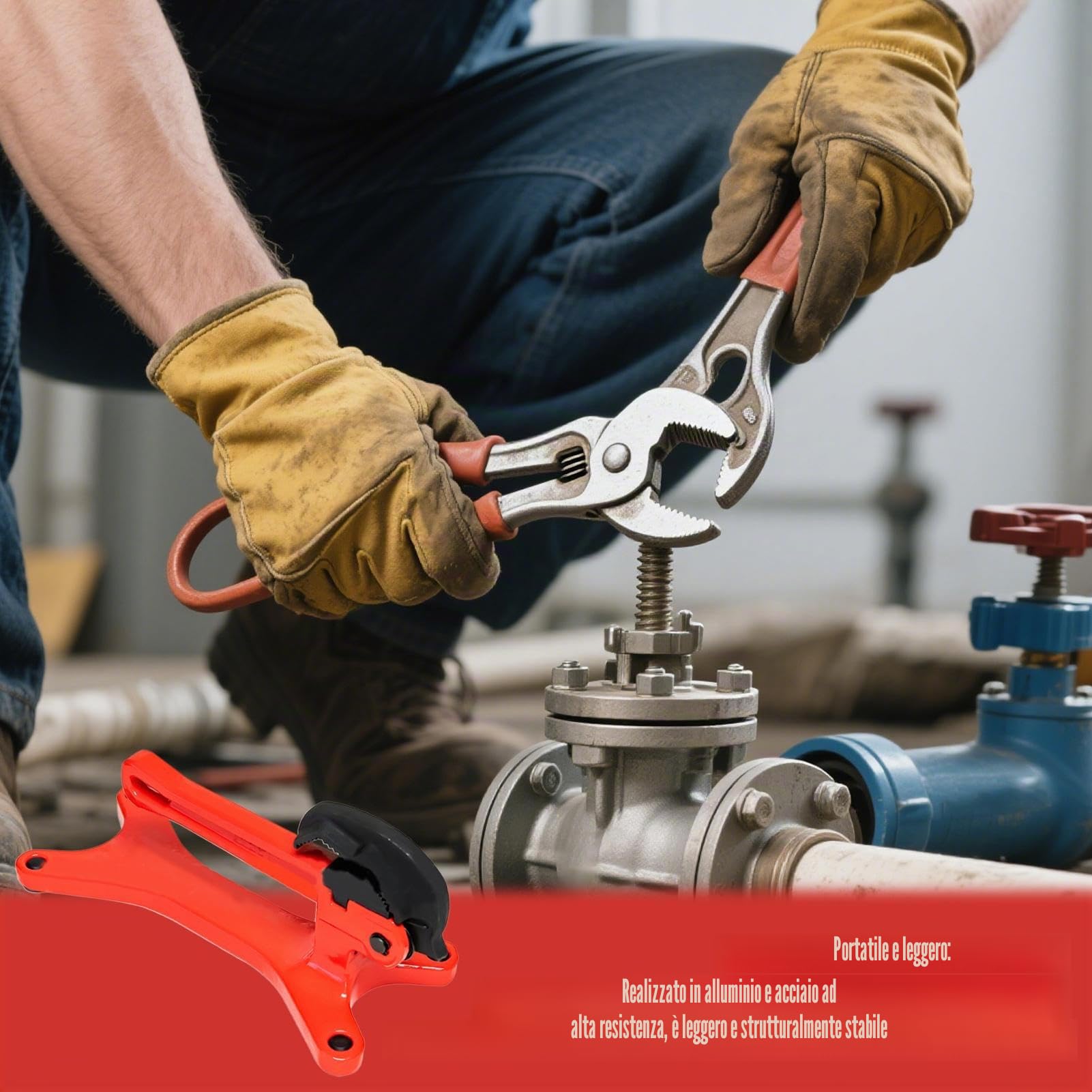 Morsetto per tubi portatile, morsa di serraggio a ingranaggi, strumento di base solido leggero, 27 x 11,5 x 12,5 cm, attrezzatura portatile per spazi ristretti, idraulici, banco da lavoro