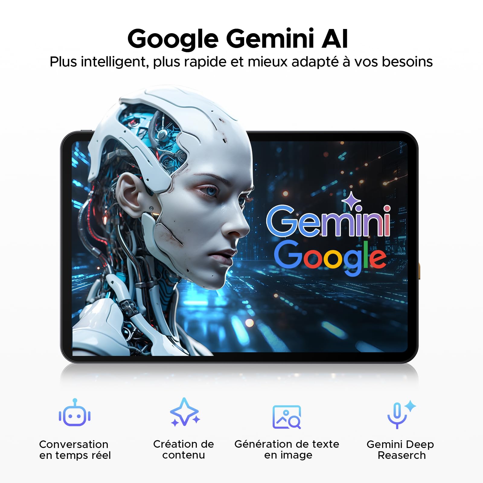 P13 Tablette 13.4 Pouces Android 16 et Gemini AI, 2,4K/120Hz, 48Go RAM+128Go ROM/2To TF, 12000mAh/18W, T7280 Octa-Core, 16Mp, Face ID/WiFi5/GPS/OTG, Tablette avec Clavier et Stylet