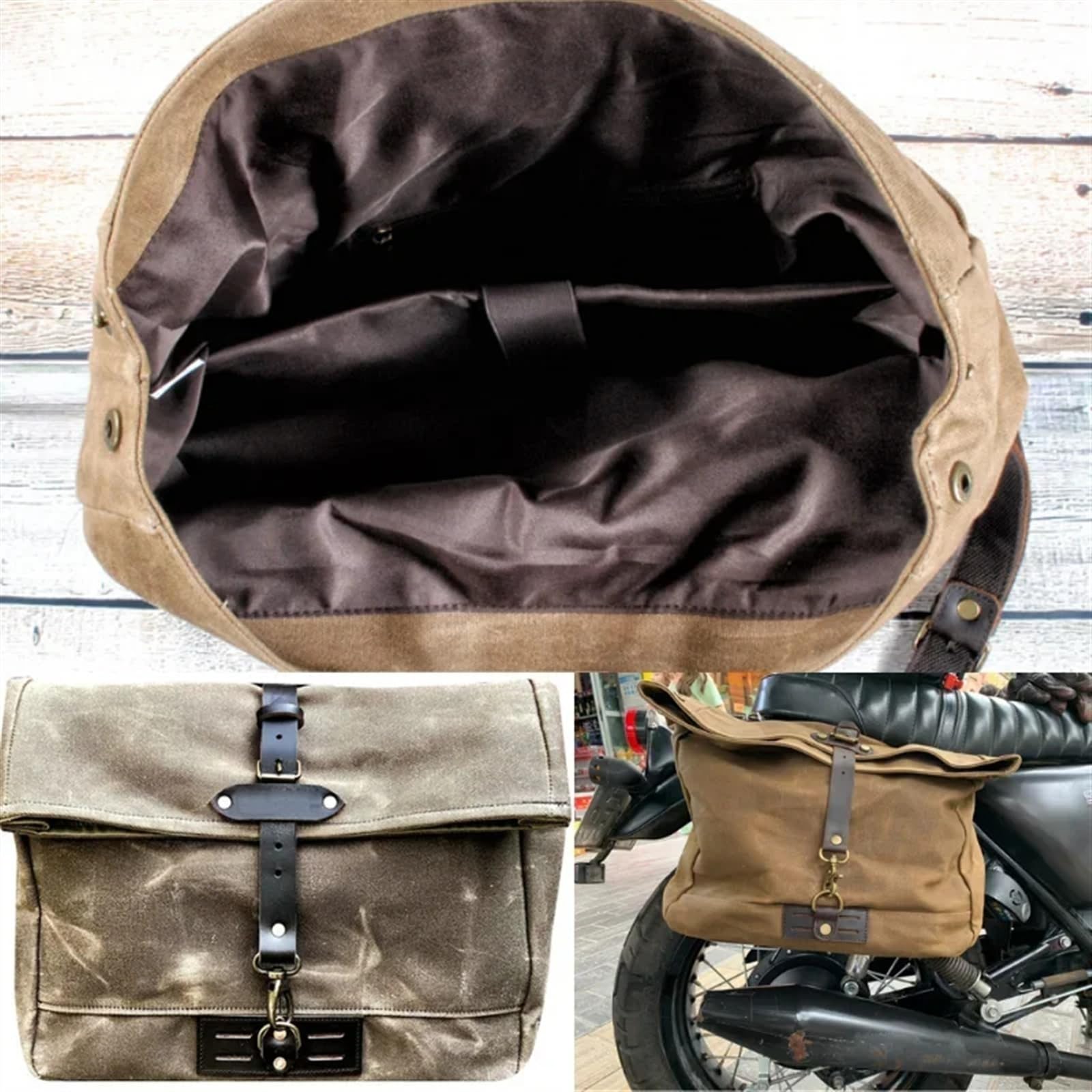Alforjas De Lona Impermeables Para Sillín De Motocicleta Para Rebel 250 Vintage Para Scooter Moto Cross Motorcycle Tail Bolsa(Gray)