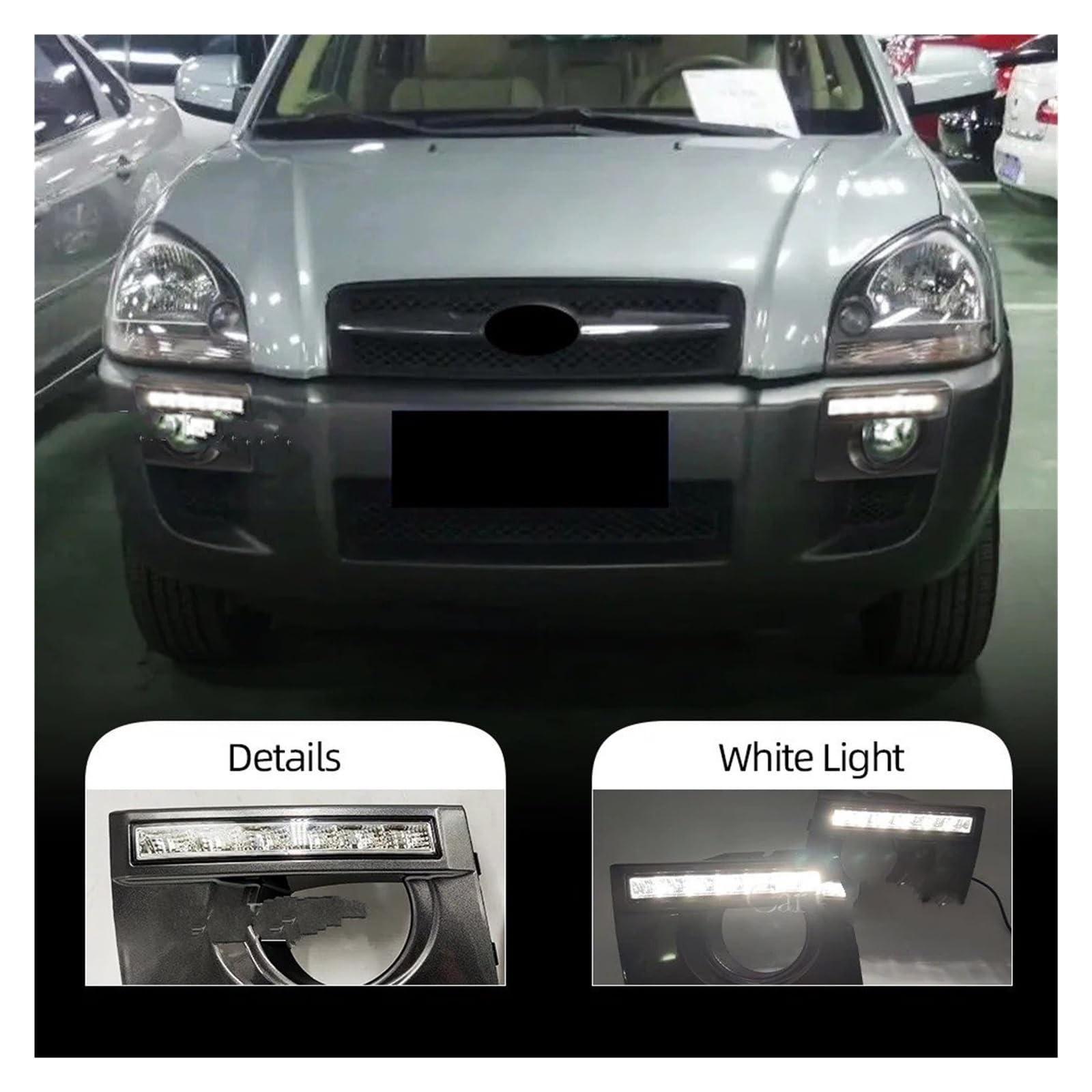 Faro Proiettore 1 Coppia Per Hyundai Per Tucson 2005 2006 2007 2008 2009 Luci Diurne A LED Luce Diurna DRL Fendinebbia Copertura Della Lampada Della Nebbia Fanale Proiettore