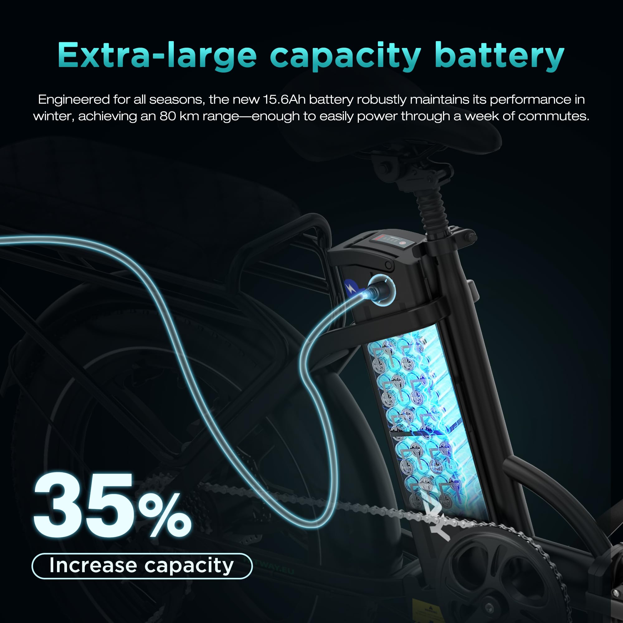 HITWAY Bici Elettrica, Bicicletta Elettrica 36V15.6Ah, 250W E Bike da 20 pollici, Autonomia 70-150km, 7 Velocità, Controllo APP, Bici Elettrica Pieghevole