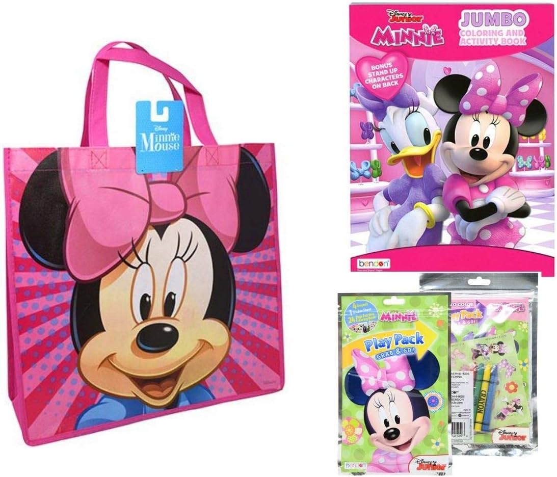 Plum Nellie Minnie Mouse Activity Tote Filled with Coloring Books,Stickers,and Crayons