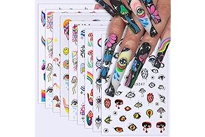 Enticing Evil Eye Nail Art: Unleash Your Creativity with Psychedelic Graffiti and Rainbow Charm