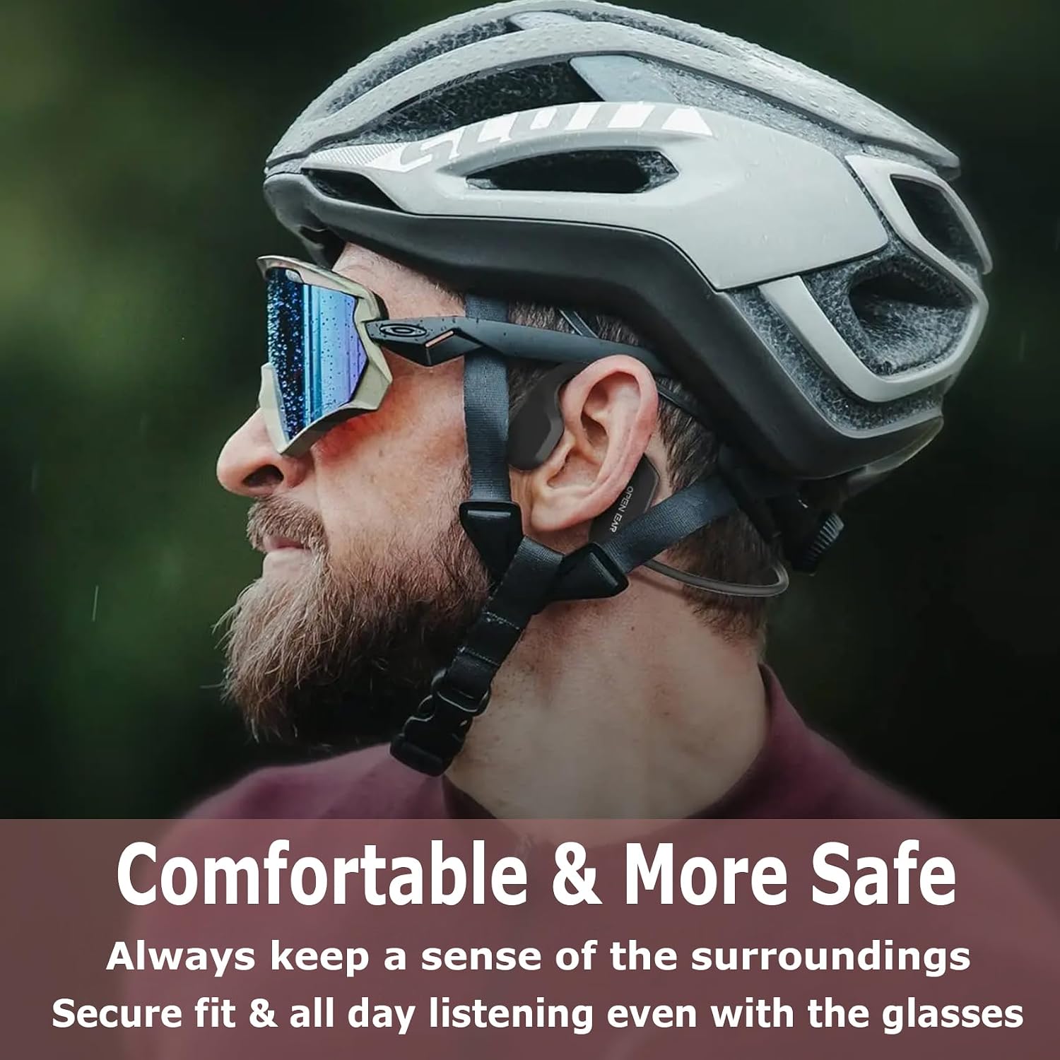 Bone Conduction Wireless Headphones with Magnetic Charging, Open Ear Headphones Bluetooth 5.3 with Mic, Sports Sweatproof Headset for Cycling Running Working Jogging Driving Indoor and Outdoor Use image 4