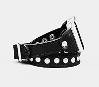 Vista 5 de stitched stud Leather double wrap cuff band compatible with Apple watch 38mm 40mm 41mm 42mm 44mm 45mm 46mm 49mm, Handmade UA 1820st