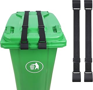 2PCS Trash Can Locks for Animals,Bear Proof Trash Can Locks with Durable Metal Claws, Adjustable Strap Fit for Most Outdoor Garbage Cans (28-96 Gallon)