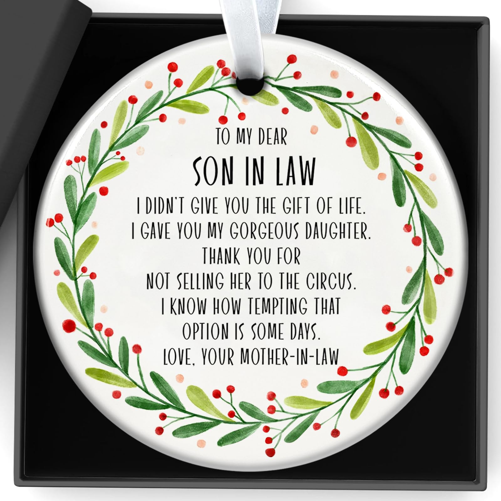 Qylazune Red Mother Of The Groom Gifts In Law Birthday Keepsake For Son In Law A Funny Paragraph For Home, Office Home Accessories Decoration Suitable Newlywed Families, Christmas Thanksgiving Day Gift