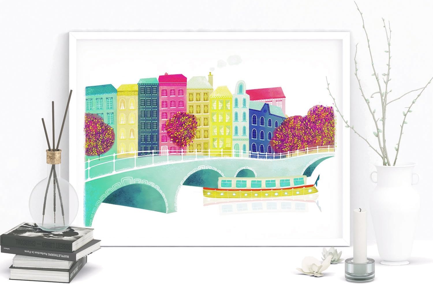 Amsterdam Print, Across the Canal, Wall Art Poster
