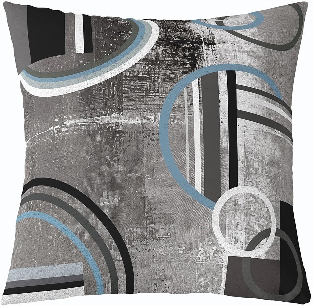 Erosebridal Ombre Watercolor Throw Pillow Cover for Bed Sofa,Green Grey Pillow Cover,Swirls Circles Cushion Case,Grunge Modern Texture Contemporary Pastel Decorative Pillow Cover,24x24 Inch