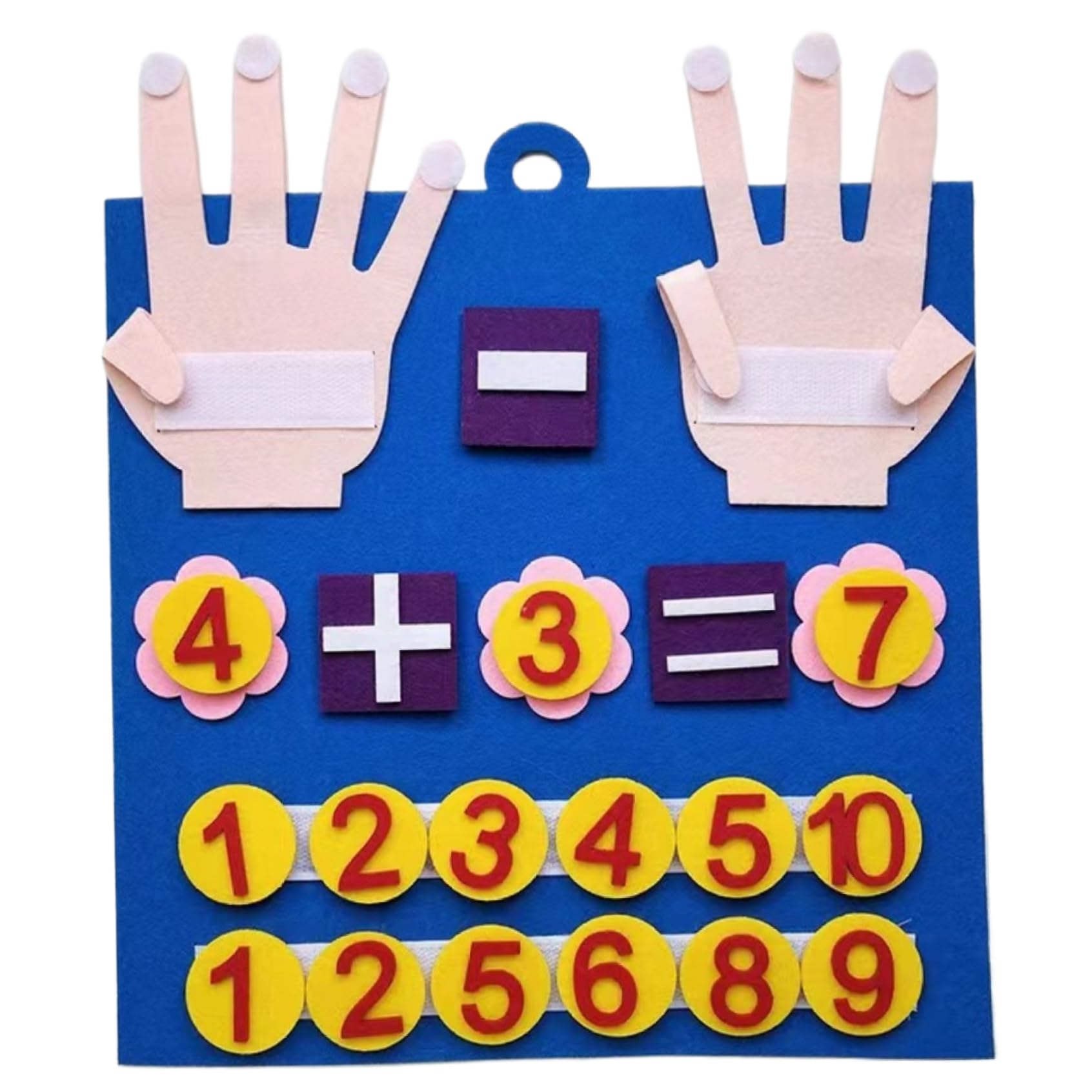 Jorzer Fieltro Números de Dedo Juguete de Matemáticas para Niños Lindo Diversión Educación Temprana Juguetes para Contar con Lazo para Colgar DIY Vibrantes Juguetes de Aprendizaje Actividades de..