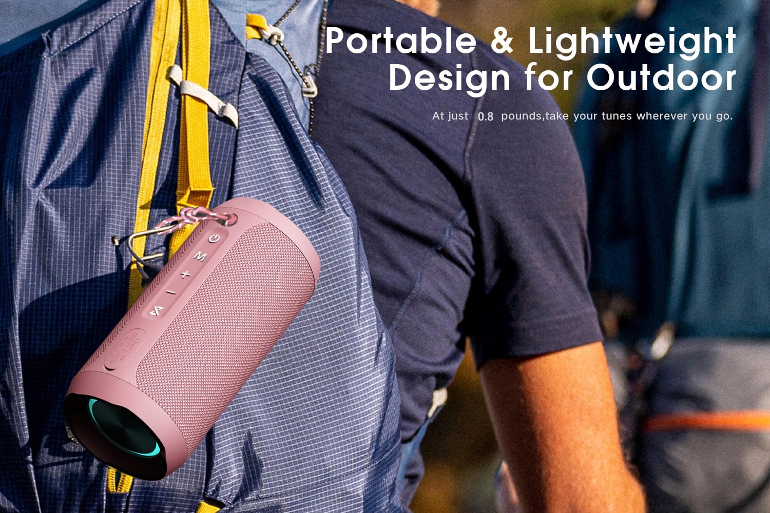 EDUPLINK Enceinte Bluetooth Rose en Bundle – Mini-Enceinte compacte avec Aimant et lumière RVB